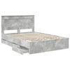 vidaXL Bed Frame with Drawer Concrete Grey 140 x 190 cm Engineer Wood
