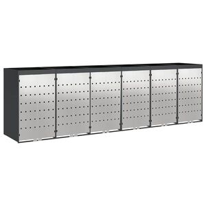vidaXL Wheelie Bin Storage for 6 Bins Steel Anthracite
