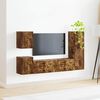 vidaXL TV Cabinet Set Wall-mounted 4 pcs Smoked Oak Engineered Wood