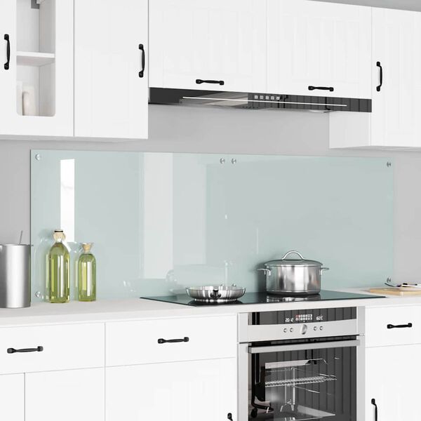 vidaXL Kitchen Backsplash 2 pcs White 90 x 60 cm Tempered Glass