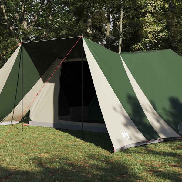 vidaXL Family Tent Folding Manual Green and Beige 660 x 456 x 200 cm