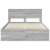 vidaXL Bed Frame Grey Sonoma 135 x 190 cm Solid Pine Wood