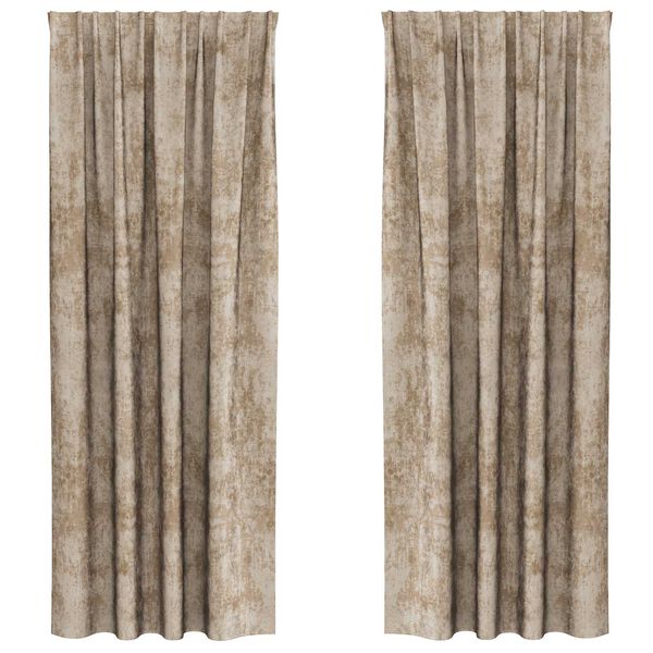 vidaXL Velvet Curtains 2 pcs Champagne 225 x 140 cm Velvet