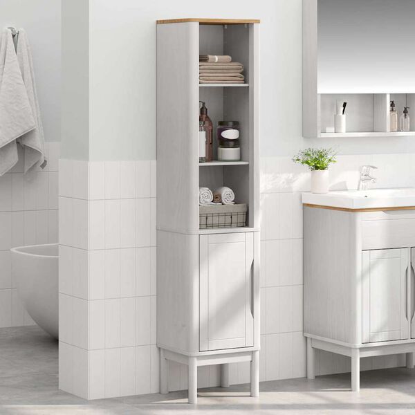 vidaXL Bathroom Tall Cabinet with Shelf FLORO White 35 x 30 x 160 cm