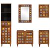 vidaXL Bathroom Furniture Set with Shelf 5 pcs Walnut Solid Mango Wood