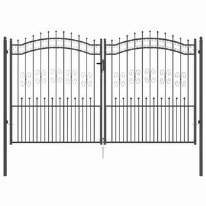 vidaXL Fence Gate with Spear Top KAMPEN 305 x 175 cm Steel Grey