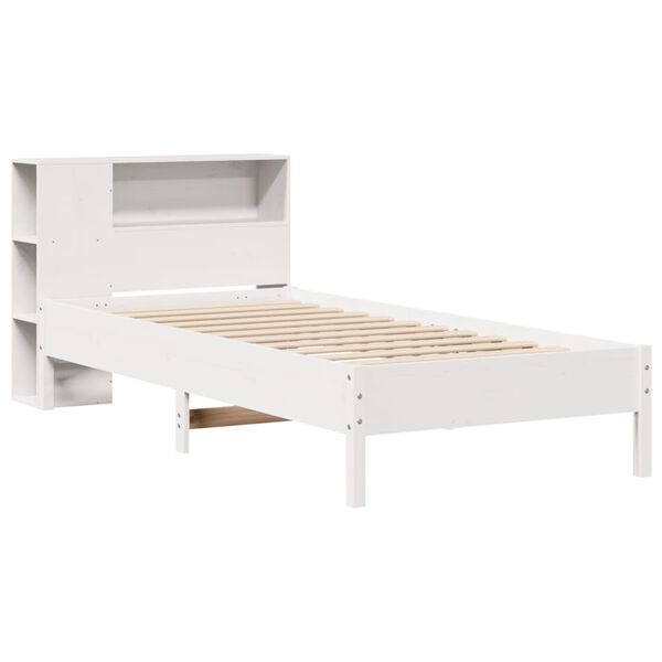 vidaXL Bookcase Bed without Mattress White 90x190 cm Single Solid Wood Pine