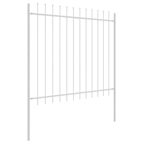 vidaXL Garden Fence 8 pcs White 13.6 x 1.5 m Powder-coated Steel