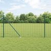vidaXL Fence with Post Green 1.2 x 25 m Steel