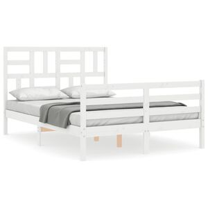 vidaXL Bed Frame without Mattress White 120x200 cm Solid Wood