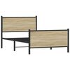 vidaXL Metal Bed Frame without Mattress Sonoma Oak 107x203 cm