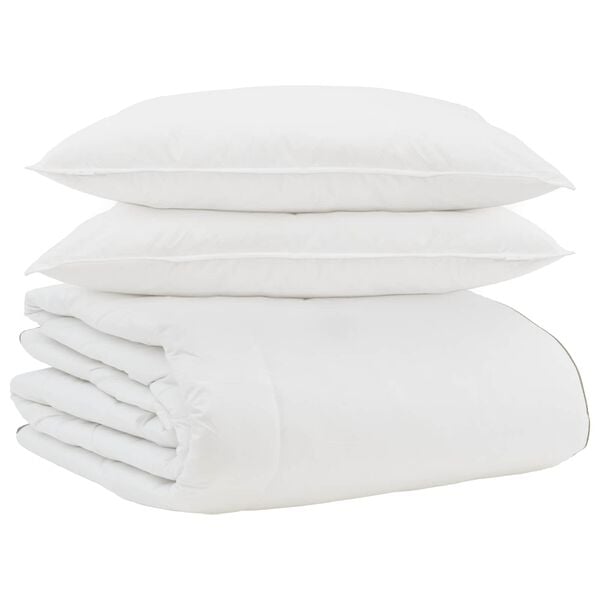 vidaXL Winter Duvet with Pillow 3 pcs White Down Feather