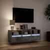 vidaXL TV Wall Cabinet with LED Lights Concrete Grey 130x31x45 cm