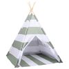vidaXL Children Tent Grey and White 120 x 120 x 150 cm Solid pine wood