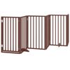 vidaXL Dog Gate with Door Foldable 12 Panels Brown 600 cm Poplar Wood