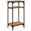 vidaXL Side Table with Shelf Old Wood 40 x 30 x 75 cm Engineered Wood