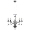vidaXL Chandelier Silver 5 x E14 Bulbs
