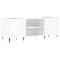 vidaXL Record Cabinet High Gloss White 121x38x48 cm Engineered Wood