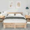 vidaXL Bed Frame with Headboard Brown 160 x 200 cm Solid Pine Wood