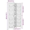 vidaXL Room Divider 3 Panels Brown Solid Wood Paulownia