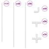 vidaXL PVC Pipe 12 pcs White 12.2 x 1.8 x 500 mm PP and PE