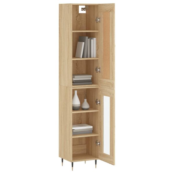 vidaXL Highboard Sonoma Oak 34.5x34x180 cm Engineered Wood