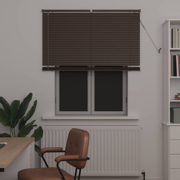 vidaXL Venetian Blind Dark Brown with Pattern 150 x 110 cm PVC