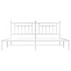 vidaXL Metal Bed Frame without Mattress with Headboard White 193x203cm