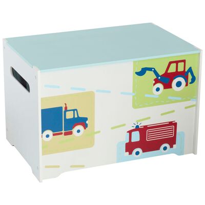 Worlds Apart Toy Box Trucks and Tractors 60x39x39 cm White WORL230009