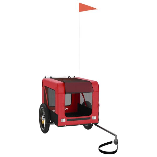 vidaXL Pet Bike Trailer Red and Black Oxford Fabric&Iron
