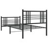 vidaXL Metal Bed Frame without Mattress with Footboard Black 107x203cm