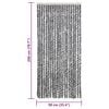 vidaXL Fly Curtain Grey and Black and White 90x200 cm Chenille