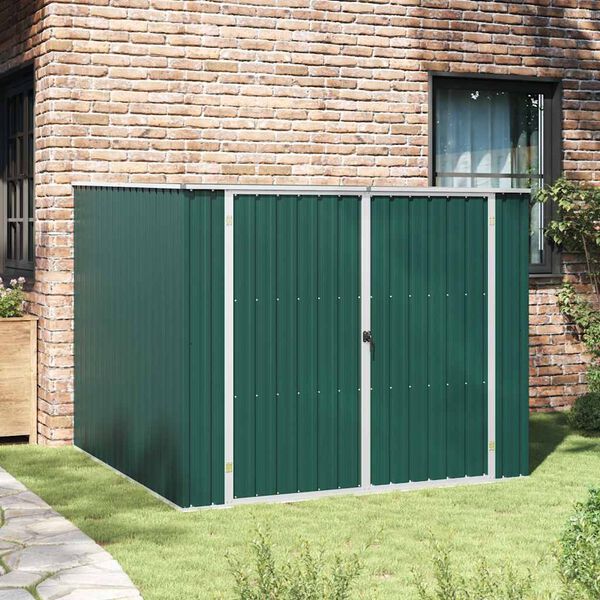 vidaXL Garden Shed Green 195x198x159 cm Galvanised Steel
