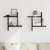 vidaXL Wall Shelves 2 pcs Black 50x12x50 cm Engineered Wood