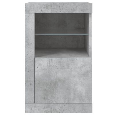 vidaXL Side Cabinet with LED Lights Concrete Grey Engineered Wood