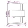vidaXL Book Cabinet/Room Divider Black 80x25x101 cm Solid Wood Pine