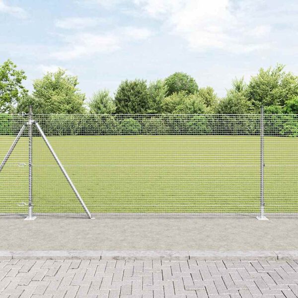 vidaXL Fence Post Silver 50 x 0.8 m (19 x 19 mm mesh) Steel