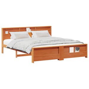 vidaXL Bed Frame with Headboard Wax Brown 180 x 200 cm Engineered Wood