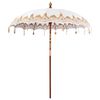 vidaXL Balinese Parasol 260 2 pcs Cream Cotton and solid wood