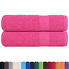vidaXL Bath Towels "FROGN" 2 pcs Pink 100x150 cm 360 gsm