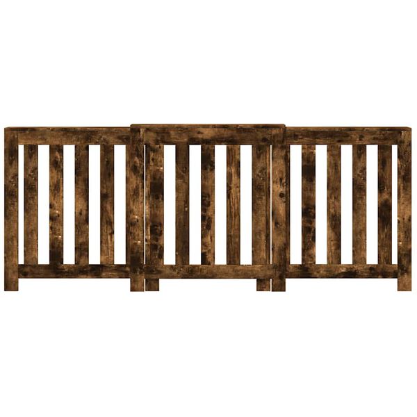 vidaXL Radiator Cover Smoked Oak 205x21.5x83.5 cm Engineered Wood