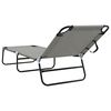 vidaXL Folding Sun Lounger Folding 2 pcs Grey 56 x 189 x 87cm Fabric