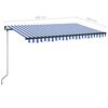 vidaXL Manual Retractable Awning 400x350 cm Blue and White