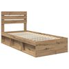 vidaXL Bed Frame Artisian Oak 75 x 190 cm Solid Pine Wood