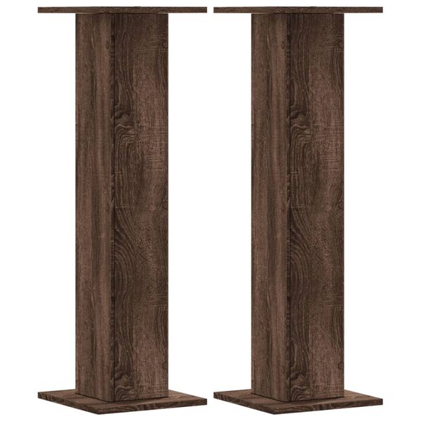 vidaXL Plant Stands 2 pcs Brown Oak 30x30x95 cm Engineered Wood