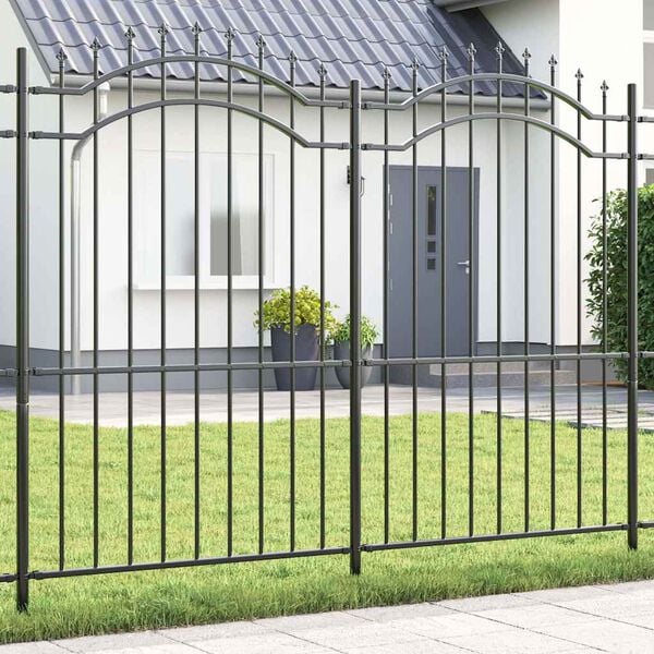 vidaXL Garden Fence Grey 240 x 215 cm Powder-coated steel