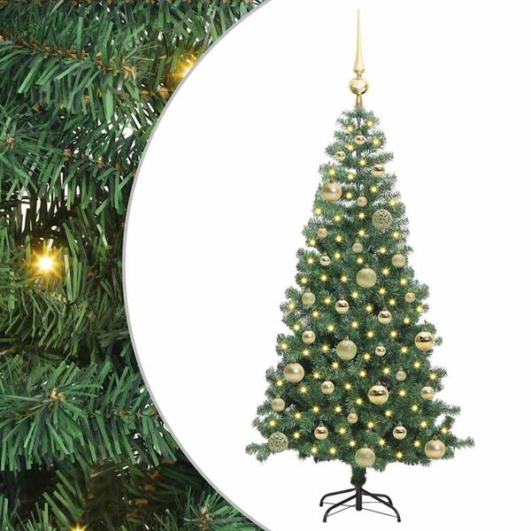 vidaXL Christmas Tree with 150 LEDs with Stand Green 120 cm PVC