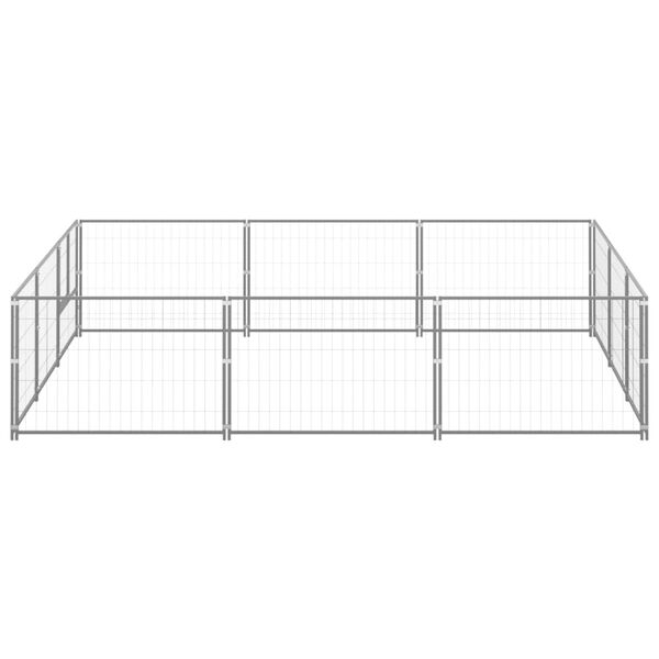 vidaXL Dog Kennel Silver 9 m² Steel