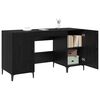 vidaXL Desk with Storage Black Oak 140 x 50 x 75 cm Engineered Wood