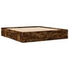 vidaXL Bed Frame without Mattress Smoked Oak 180x200 cm Super King Engineered Wood